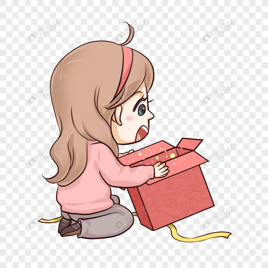 拆礼物的女孩