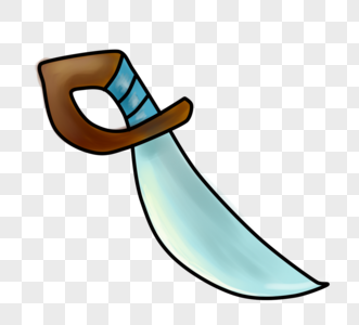 黑白创意手绘13创意海盗大刀素材