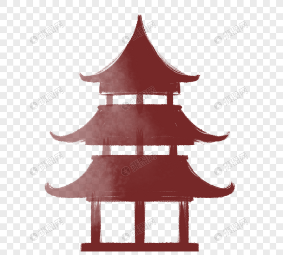 ﻿绘画日本传统文化风景楼亭图片