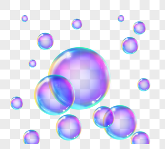 透明彩色泡泡高清图片