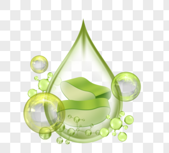 透明水滴绿色芦荟切块图片