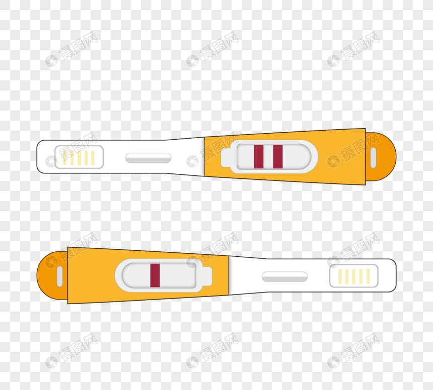 橙色简约验孕棒图片