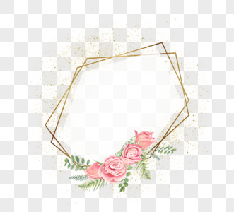 婚礼几何花卉边框图片