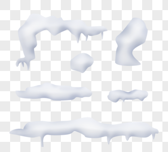 白色冬季抽象雪帽装饰冰冷雪堆冰帽屋檐积雪高清图片