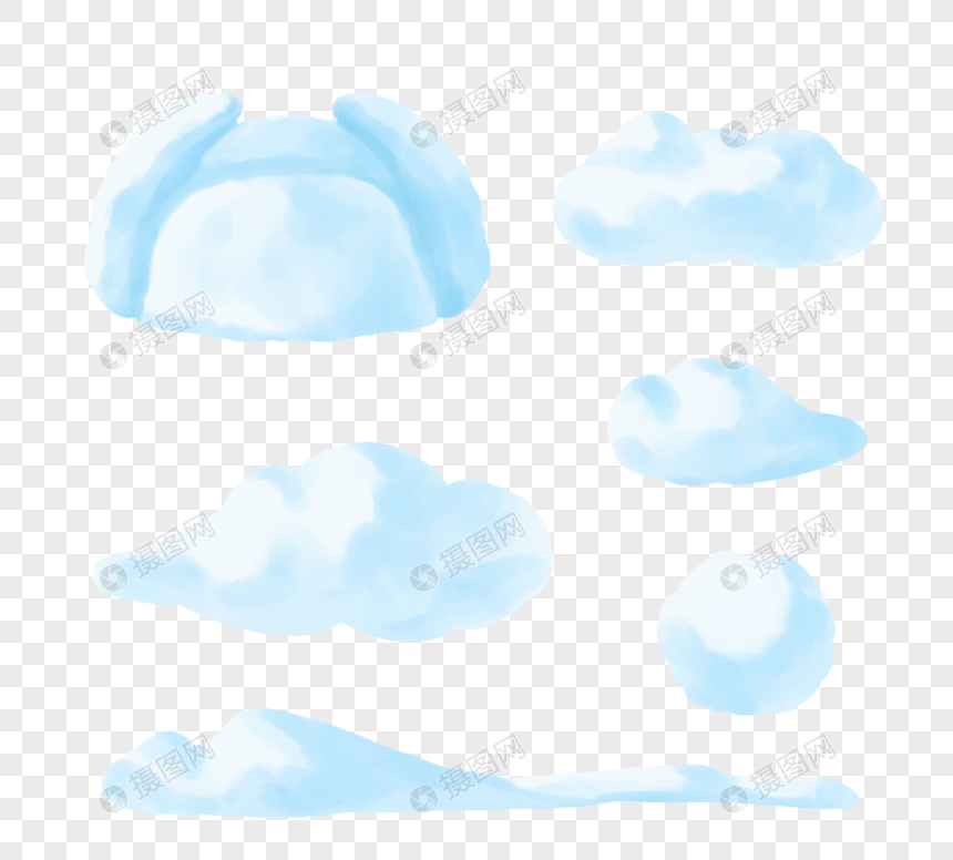 寒冷冬季蓝白色抽象冰柱和雪帽图片