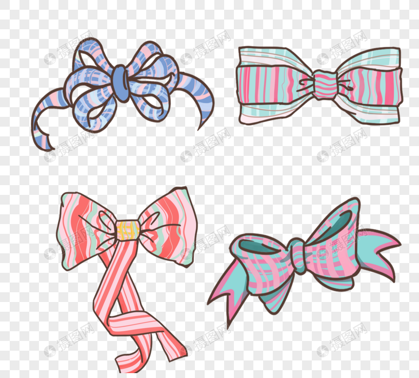 手绘线性蝴蝶结