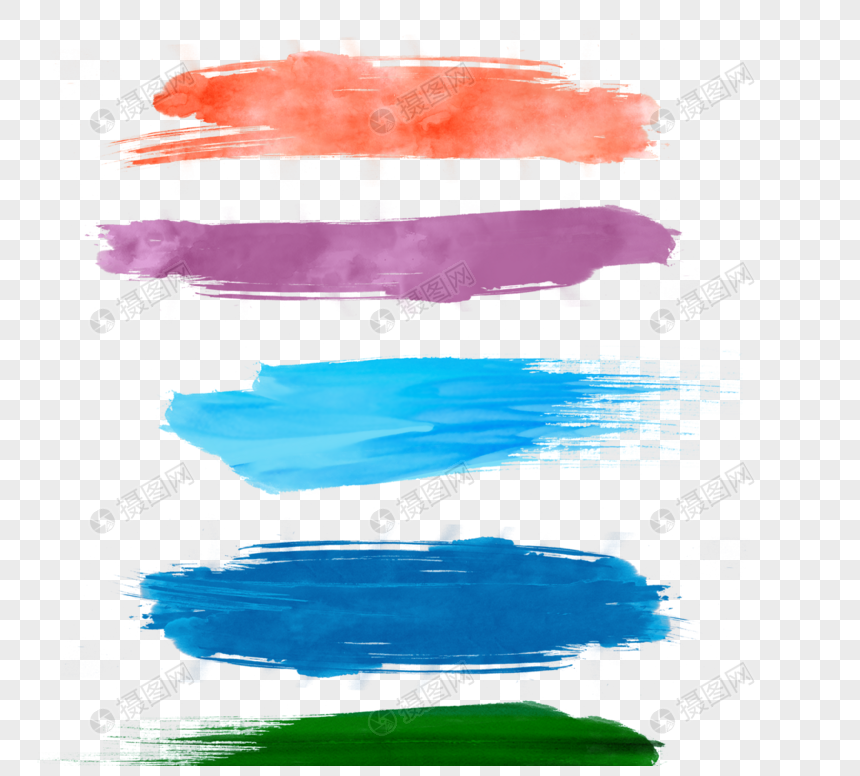 深色系水彩笔刷元素素材下载 正版素材 摄图网