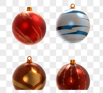3d圣诞节球形装饰图片