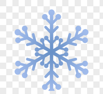六边形蓝色雪花元素图片