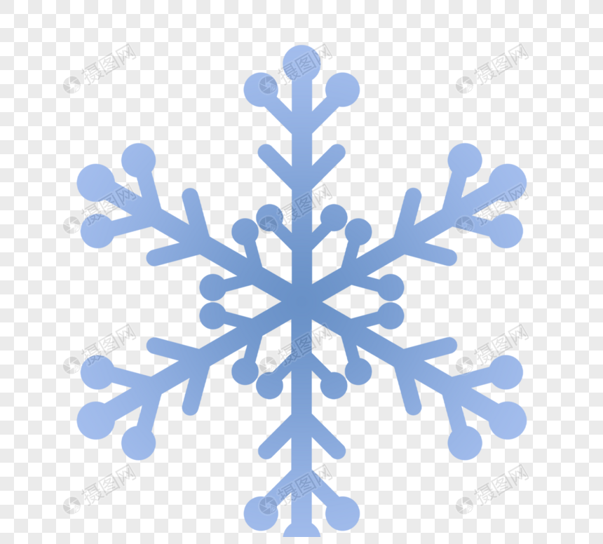 六边形蓝色雪花元素图片