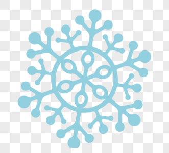 六瓣圆角雪花雪片元素图片