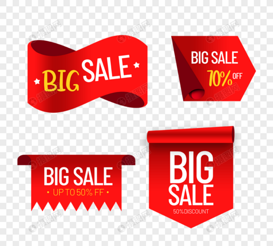 箭头bigsale销售标签图片