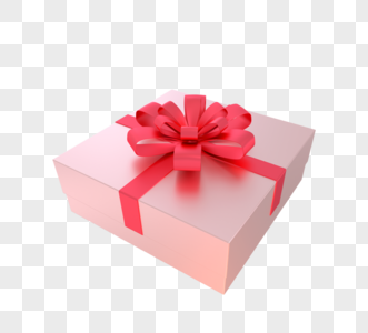 3d粉色方形节日礼物盒图片