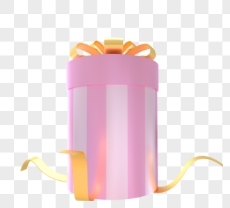 3d粉色圆形节日装饰礼物盒图片