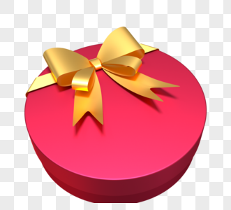 3d红色圆形节日礼物盒图片
