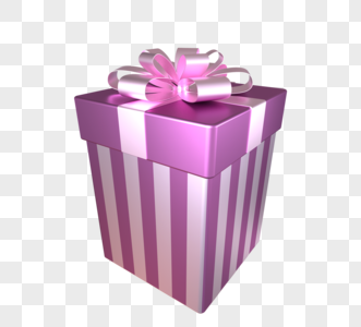 紫色3d条纹节日装饰礼盒图片