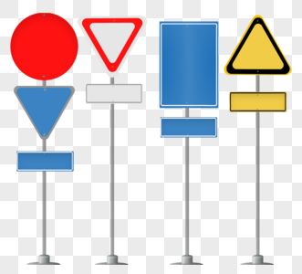 大型交通指示路标元素高清图片