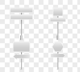 矩形箭头灰色渐变交通指示路标图片