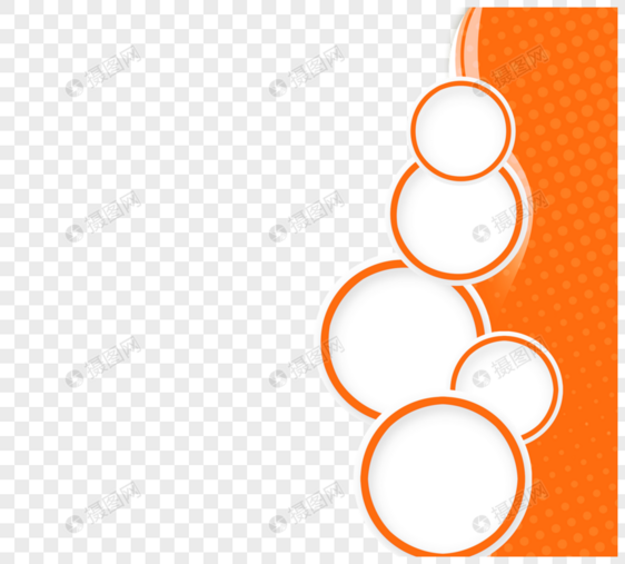 橙色创意感手绘圆形边框图片