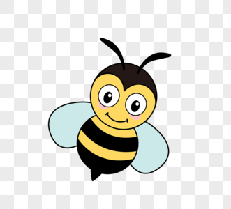 卡通形象bee飞行蜜蜂矢量插图图片