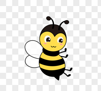 矢量插图黄色蜜蜂卡通动物形象bee图片