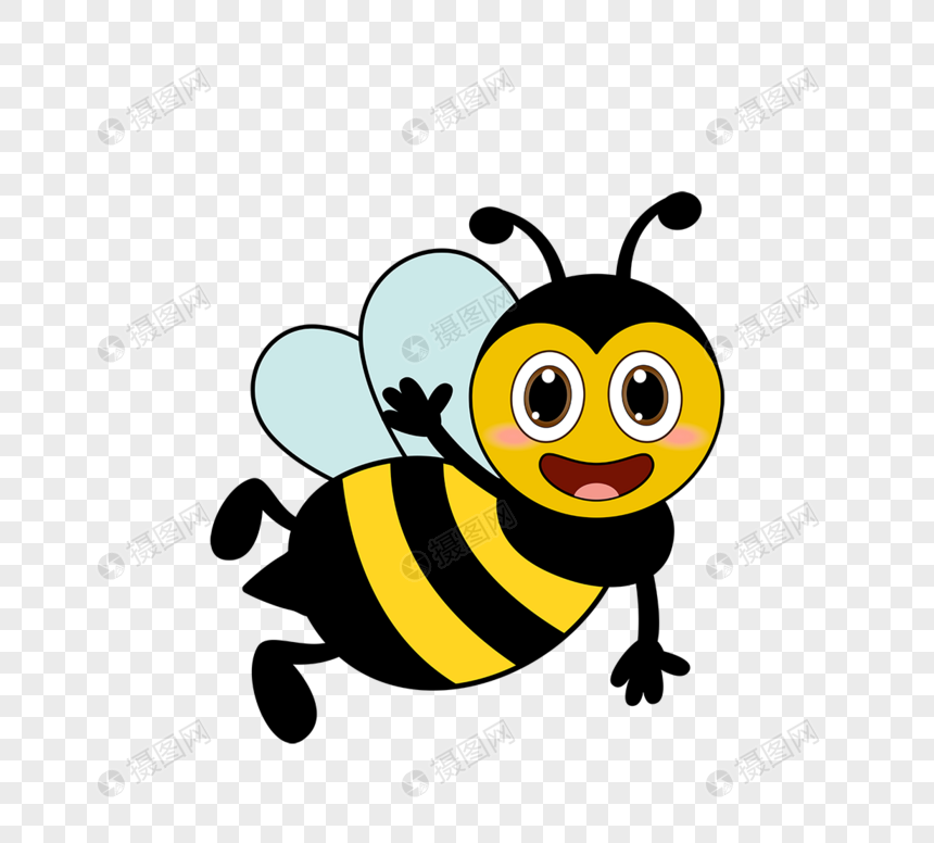 矢量黄色蜜蜂卡通形象bee图片