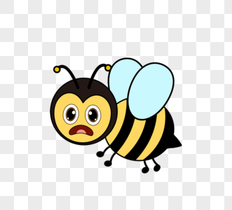 卡通矢量黄色飞行小蜜蜂bee图片