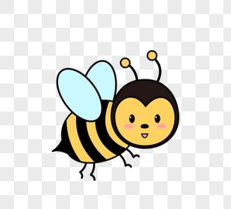 bee可爱卡通飞行蜜蜂矢量吉祥物图片
