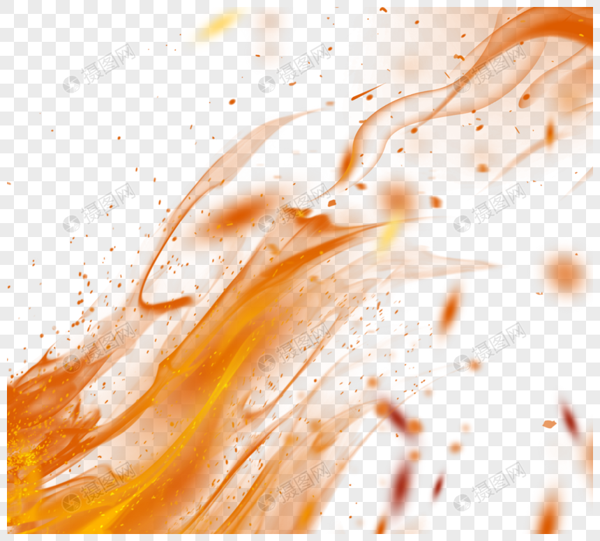 橙色写实火焰灰烬图片