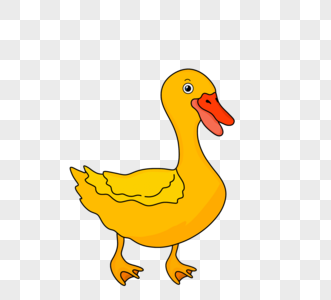 手绘卡通黄色鸭子图片素材