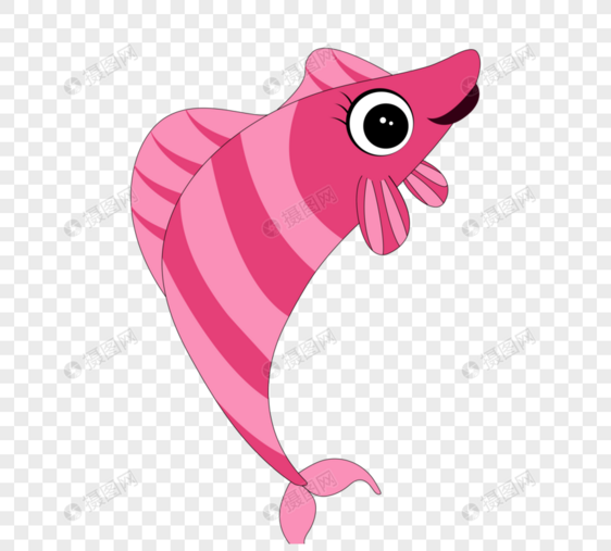 可爱粉色鱼卡通图片