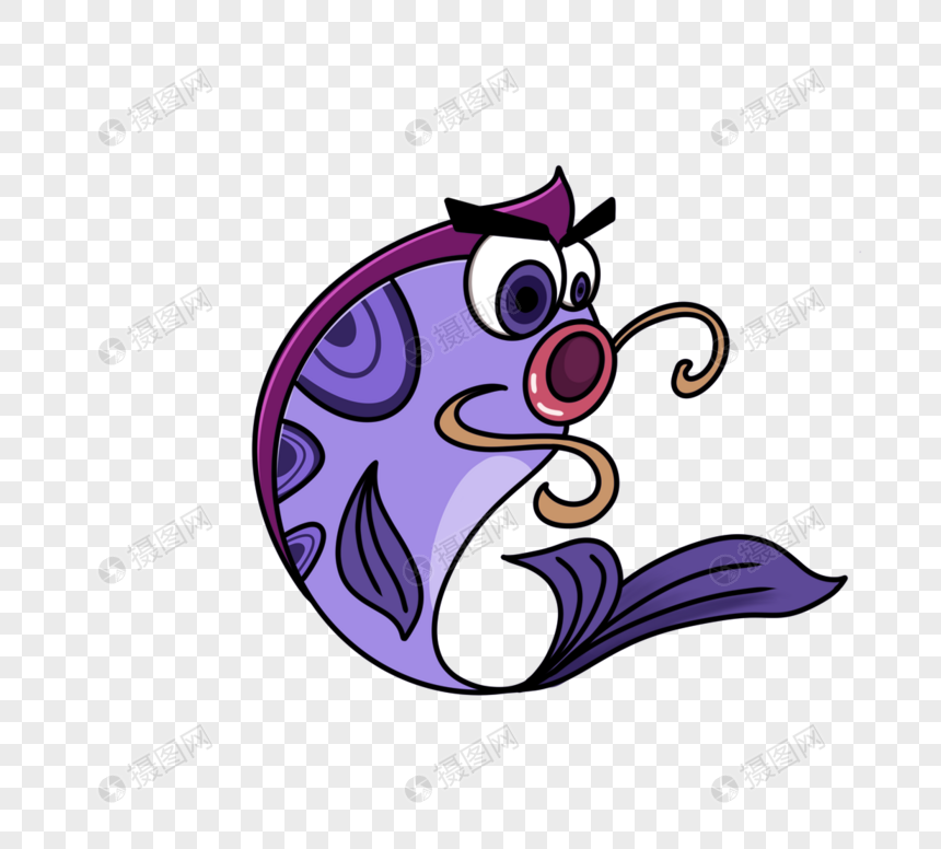 张大嘴巴卡通鱼