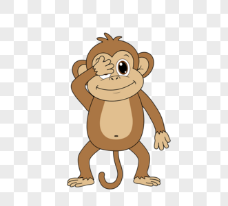 卡通矢量猴子害羞表情素材monkey图片