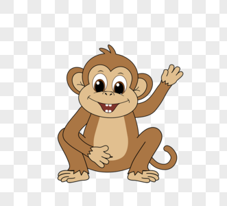 卡通矢量猴子蹲姿素材monkey图片