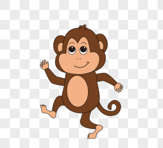 卡通矢量猴子搞笑走路插图素材monkey图片