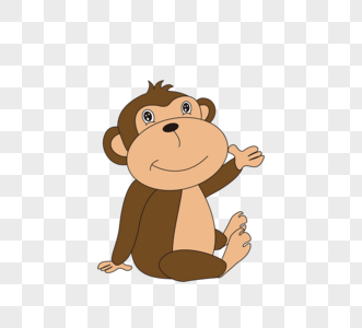 卡通矢量可爱猴子坐姿素材monkey图片