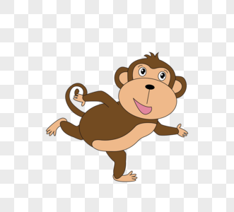 卡通矢量搞笑猴子练瑜伽素材monkey图片