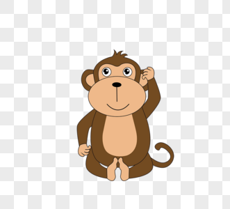卡通搞笑猴子坐姿素材monkey图片