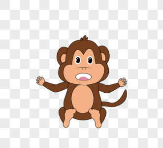 卡通可爱矢量猴子坐姿素材monkey图片