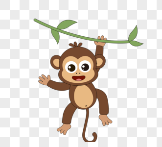 矢量卡通可爱玩耍猴子素材monkey图片