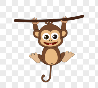 可爱矢量卡通玩耍猴子monkey图片