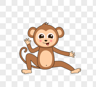 可爱卡通玩耍猴子monkey图片