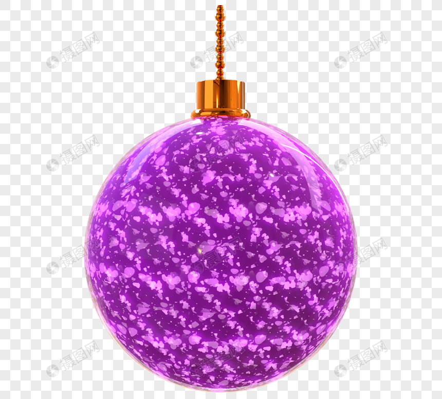 紫色3d圣诞光效质感球图片