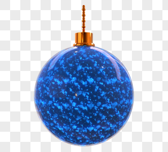蓝色3d透明光效质感圣诞球图片