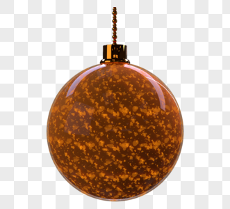 橙色3d质感玻璃光效圣诞球图片