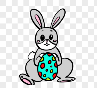 手绘兔子复活节彩蛋图片