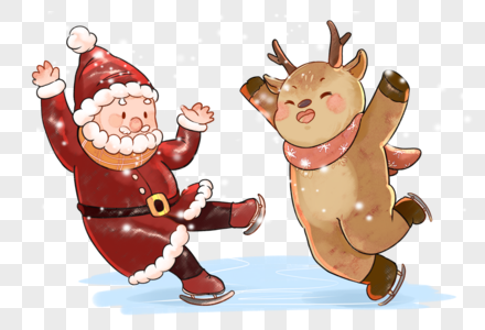 圣诞圣诞节圣诞老人麋鹿主题元素高清图片