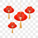 新年装饰中国红灯笼图片