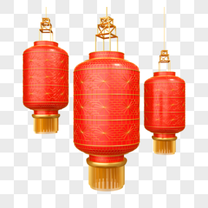 新年装饰中国红灯笼图片