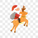 骑着鹿的圣诞老人图片